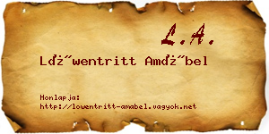 Löwentritt Amábel névjegykártya
